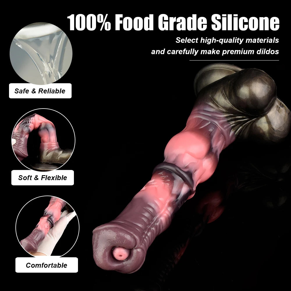 NSFU 3 Styles Fantasy Dildo Flirting Sex Toy Anal Plug Soft Animal Horse Penis 18+ Adult Sexy Toys For Women Men Masturbator