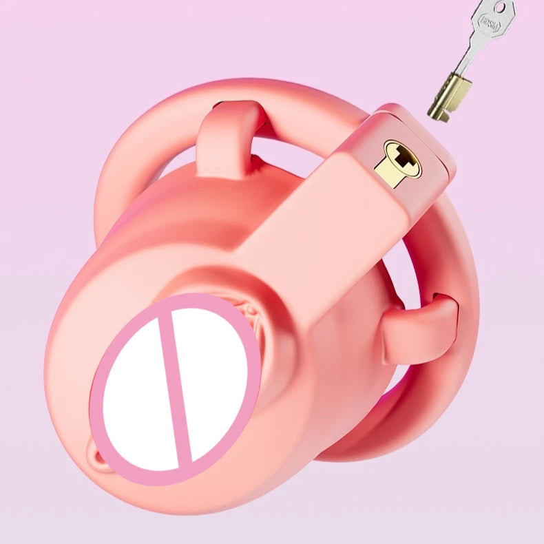 New Sissy Simulation Vagina Chastity Cock Cage Sex Toy with 4 Size Cock Ring Bdsm Penis Urethral Lock Adult Toy for Men