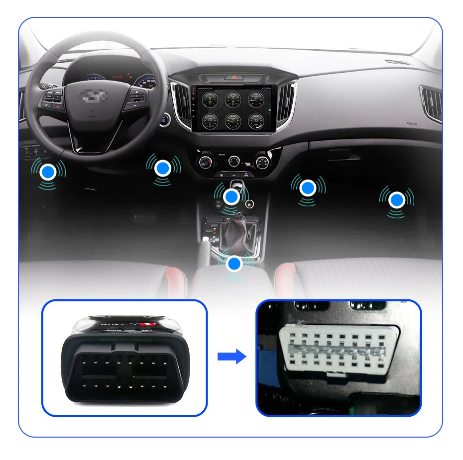 Junsun Auto Scanner Mini ELM327 Bluetooth Adapter OBD2 Car Diagnostic Tool Scanning Tool Android/IOS Car DVD Accessories
