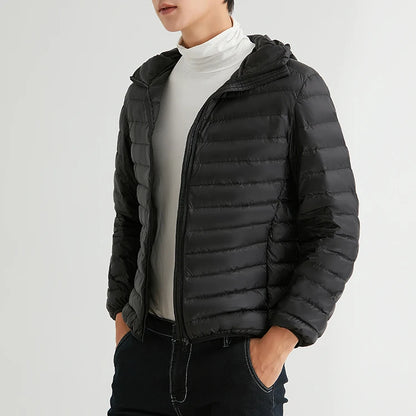 Man 90% Duck Down Hooded Jacket Winter Autumn Coat Men Ultra Light  Jackets Warm Outwear Parkas Outdoors Campaign Clothes