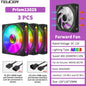 TEUCER Prism12025 PC Case Fan 120mm 5V 3Pin ARGB Cyclic Mirror Light Effect PWM 800 to 2000RPM Cooling Fan 3 Piece Set