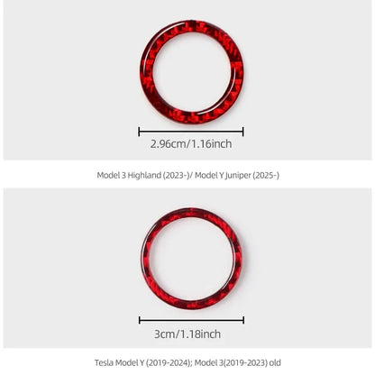For Tesla 2019- Model 3 Highland 2024 Model Y Juniper Carbon Fiber Rear Trunk Switch Prompt Circle Trim Sticker Car Accessories