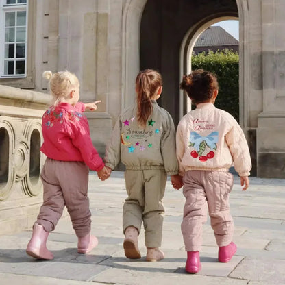 2025 KS Brand Winter Baby Boys Lambswool Jackets Vest Kids Clothes Girls Cherry Jackets Outerwear Coats Flight Suit Jackets 1-9Y