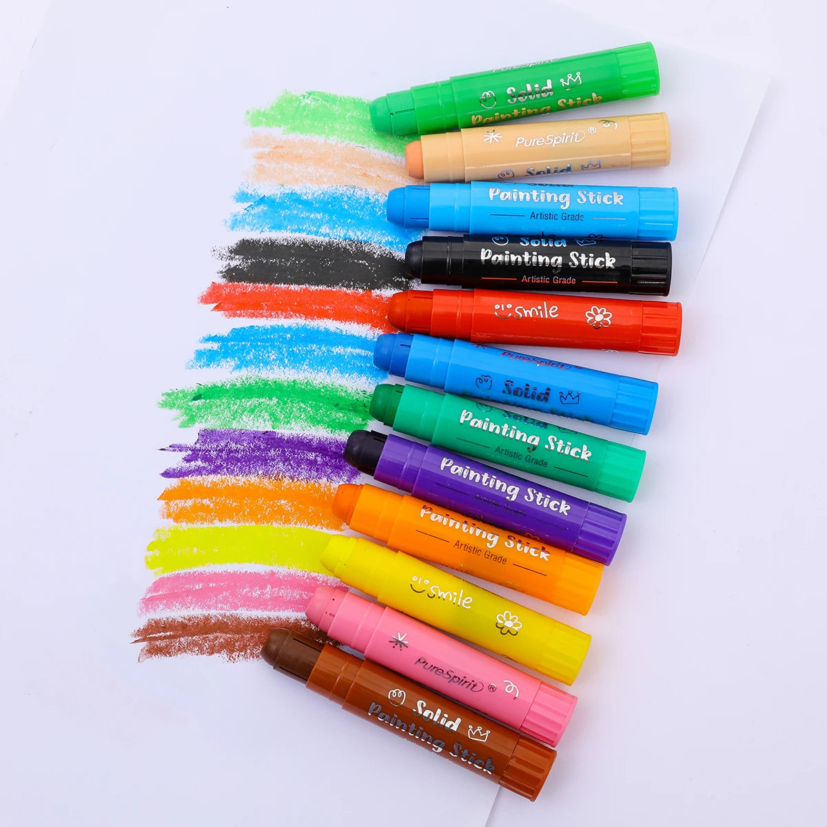 8/12 Colors Crafts Paint Sticks Color Solid Painting Stick Washable Paint Sticks Drawing Graffiti Art for Kids and Students