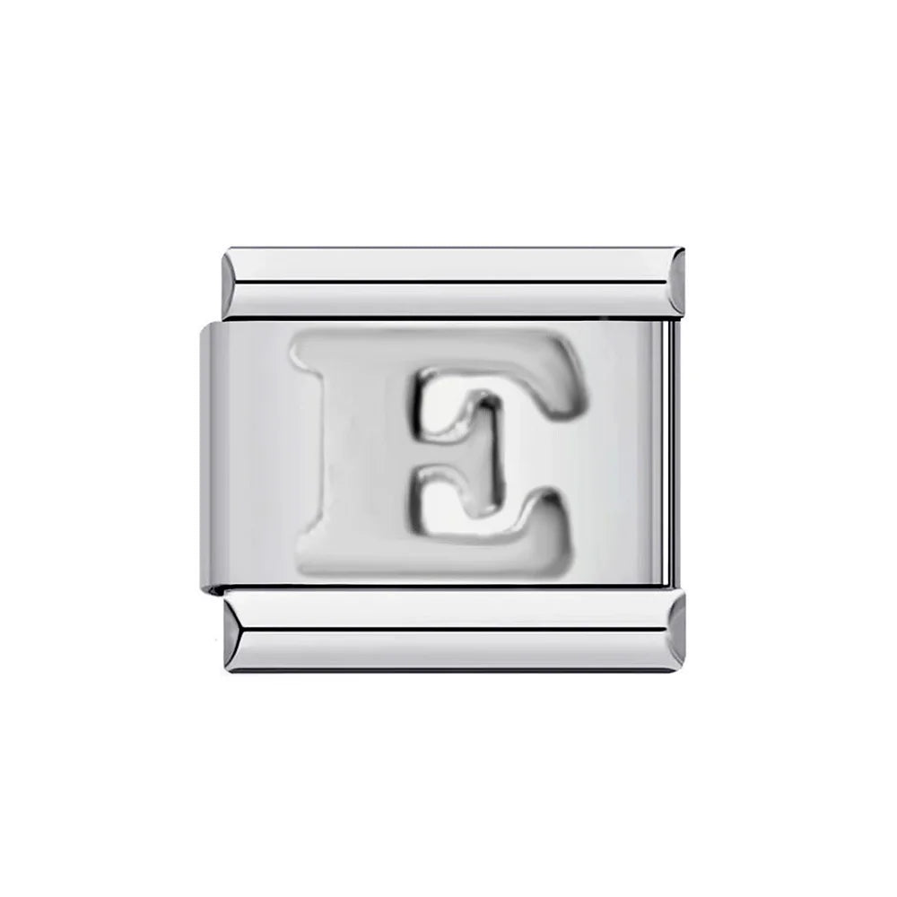 26 English A-Z Letter Name Custom 9mm Link Charms Silver Color Italian Stainless Steel Bracelet DIY Jewelry Making Hand Chain