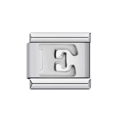 26 English A-Z Letter Name Custom 9mm Link Charms Silver Color Italian Stainless Steel Bracelet DIY Jewelry Making Hand Chain