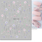 3d Nails Art Decals Spring Fruits Pink Full Tips Peony Magnolia Flowers Adhesive Sliders Stickers Decoration For Nails Manicure