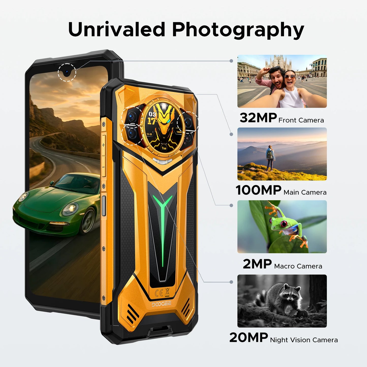 Phone robust DOOGEE S200 Ultra 5G AI 6,72 "Dimensity 7400 48 Go RAM (12 36) 1 To ROM battery 11000 mAh Android 15 NFC Smar