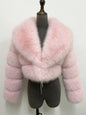 ZADORIN Luxury Big Collar Spliced Cropped Faux Fur Coat Woman Clothing Thicken Furry Faux Fur Jacket Winter Fur Coats Top Mujer