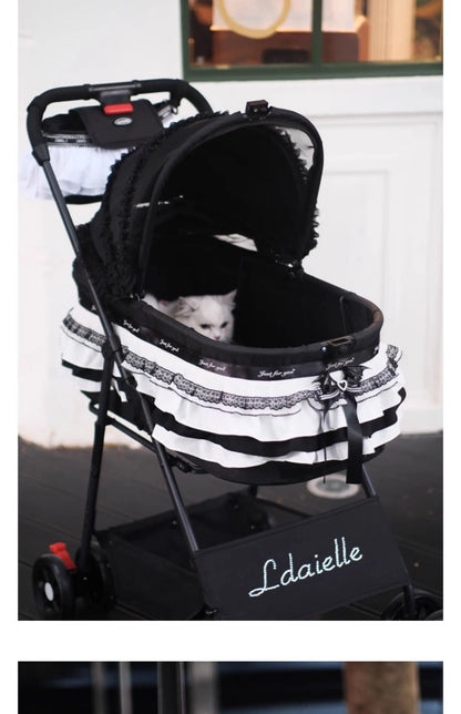 LDAIELLE High-end  Pet cart Small and light foldable Yorkshire outdoor travel