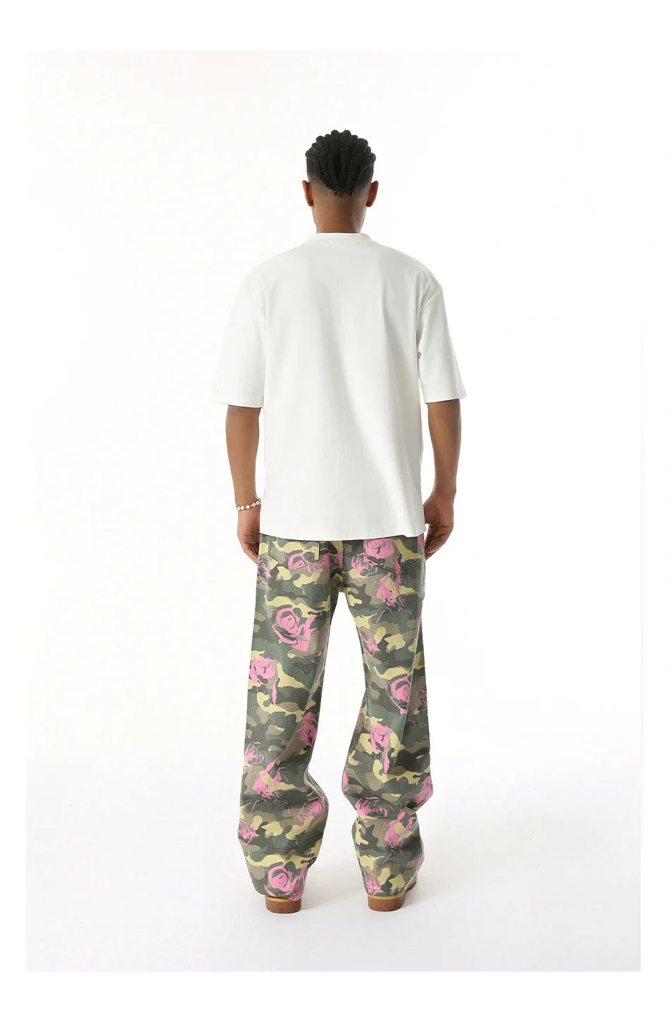 2025 Four Seasons Men's Youth Popular Multi color Pattern Camouflage Pants Basic Versatile Straight Wash Casual Cowboy Pants
