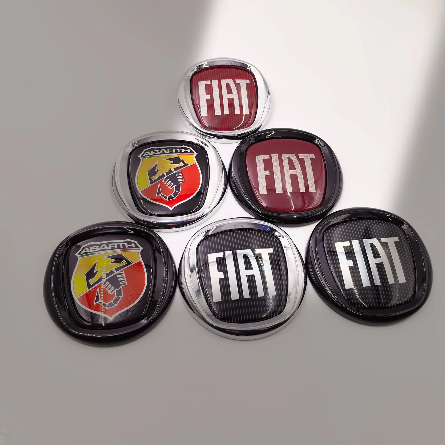 FIAT Abarth ForFord 145MM 4-Pin Car Emblem Hood Front Bonnet Grill Rear Trunk Badge Front Hood Emblem Bonnet Rear Trunk Badge