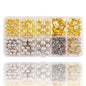 Hand Press Beads Pearl Rivet Set Circular/Irregular Shape Multi-color DIY Jewelry Making Kit with Beads Screw Heads Loose Beads