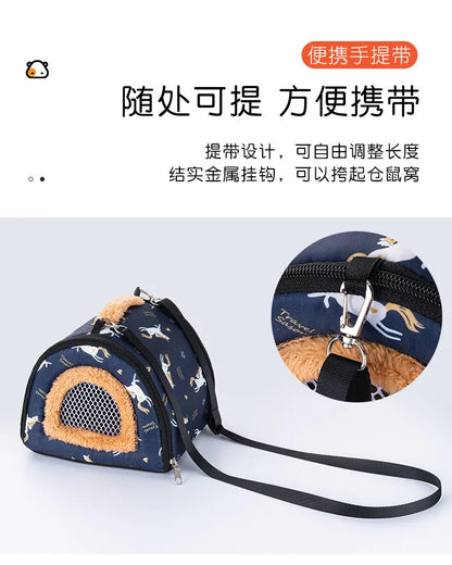 Hamster Warm Bed Portable Small Pet Cotton Nest for Hamster Sugar Glider Squirrel Guinea Pig Breathable Carry Bag