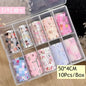 10Rolls Lacce Flower  Nail Foils Transfer Paper  Nail Art Stickers  Manicure Set Decal  Nails Decoration
