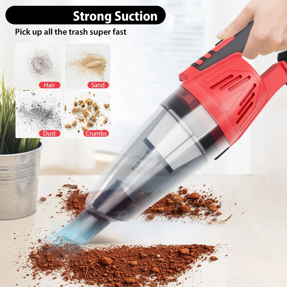 Handheld vacuum cleaner 5500Pa with LED Lighting handheld vacuum cleaner Battery Wireless Wet & Dry Handheld Washer with Washable HEPA Filter Bagless Car Home Power Clean