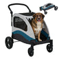 Heavy Duty Pet Wagon & Large Dog Stroller , Collapsible Dog Cart with Adjustable Handle, Breathable Mesh and Storage Pockets