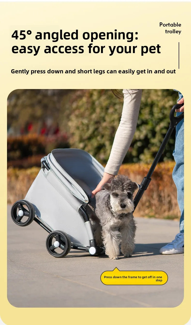 Small Dog Pet Stroller Foldable Lightweight Travel Outdoors Cross Border US Europe Pet Trolley Pet Stroller Trolley for Dog