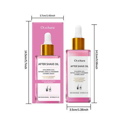 Strawberry Scented After Shave Oil - Soothing Post Hair Removal Essential Oil For Smooth Hydrated Skin, Non-Greasy Formula