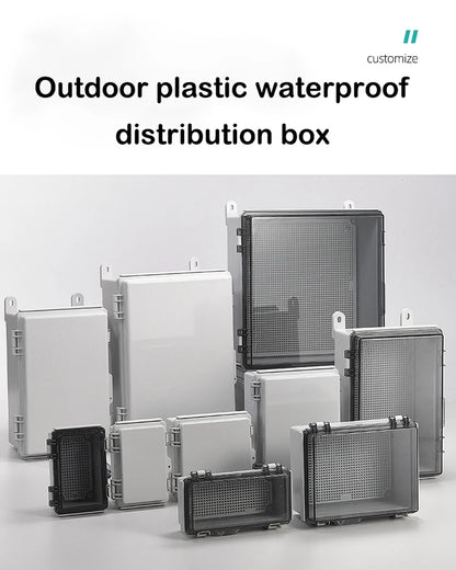 IP67 Waterproof Gray/Transparent Cover Enclosure Juction Box ABS Plastic Outdoor Electronic Instrument Hinge Case