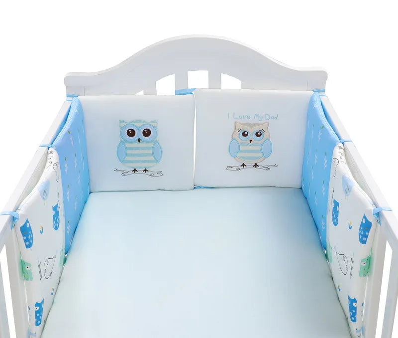 6Pcs/Set Baby Bed Protector Crib Bumper Pads Baby Bed Bumper Kids Safety Bed Around Cotton Blend Crib Anti-collision Anti-fall