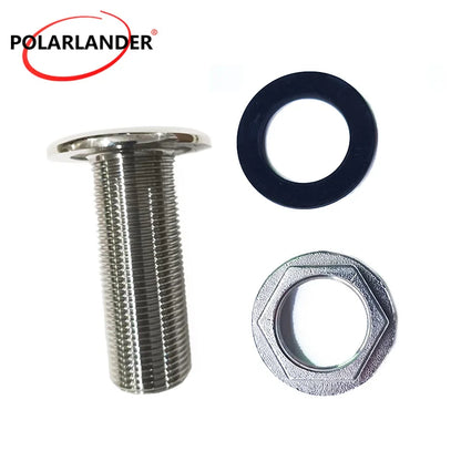 Marine Thru Hull Water Drain Boat Hardware Fitting Accessories 3/4" Hose Barb Silver 1 Pc Water Outlet Stainless Steel 26.5mm