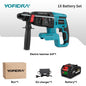 YOFIDRA Brushless Electric Hammer Impact Drill 26MM Cordless Woodworking Impact Drill Power Tools Set For Makita 18V Battery Pin