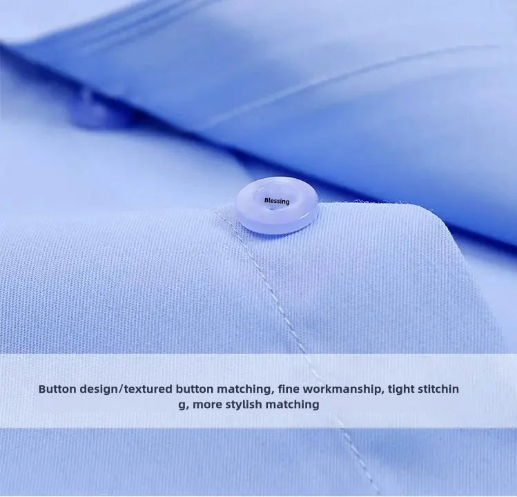 Men's Long-Sleeved Shirt Business Casual Solid Color Striped Plaid Spring Summer Free Ironing All Fit Tooling Comfortable