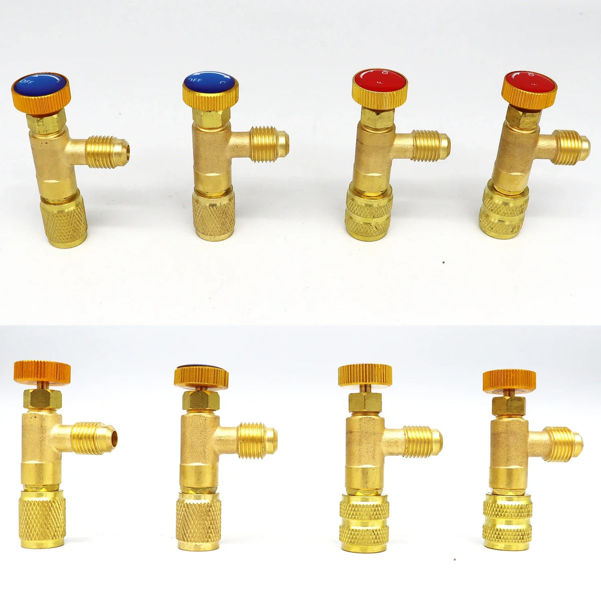 Air Conditioning Refrigerant Safety Valve R410A R22 1/4" 5/16" Refrigeration Charging Safety Liquid Adapter Hand Tool Parts