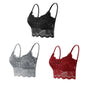 3PCS Women's Lace Bras Top Comfortable Bralette Solid Color Sexy Underwear Vest Female Hollow Out Wireless Lingerie Seamless Bra