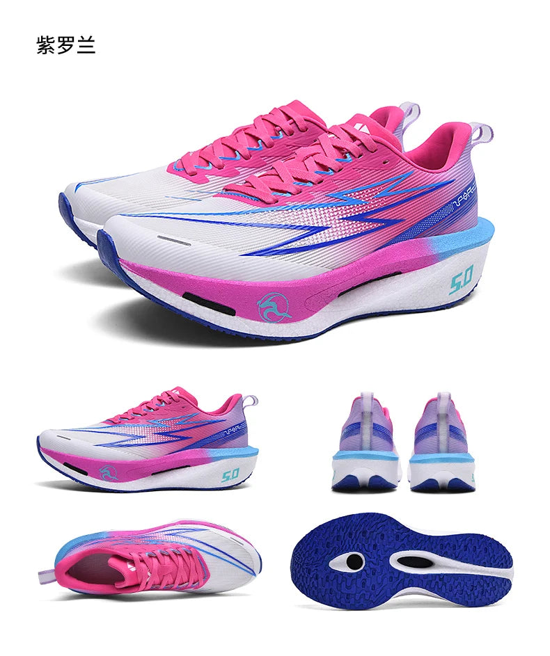 Running Shoes Men Sports Carbon Board Speciality Marathon Breathable Lightweight Women's Comfortable Athletic Nonskid Sneakers
