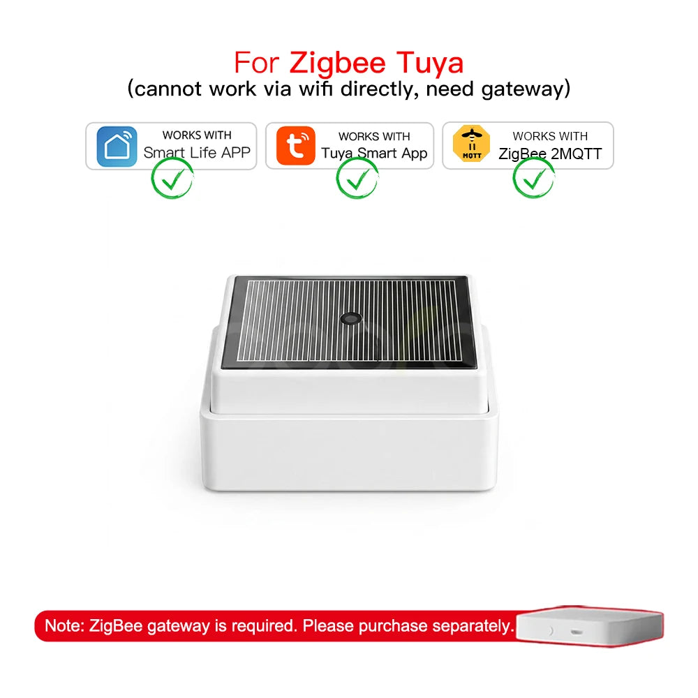 2 in 1 Tuya Zigbee Rain Sensor with Light Detector IPX4 Outdoor Waterproof Rain Detector Work with Smart Life Home Assistant Z2M