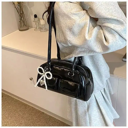 Fashionable Underarm Bow Bag for Women 2024 Korean Edition New Simple Leisure Pillow Bag Trendy Versatile Shoulder Bag