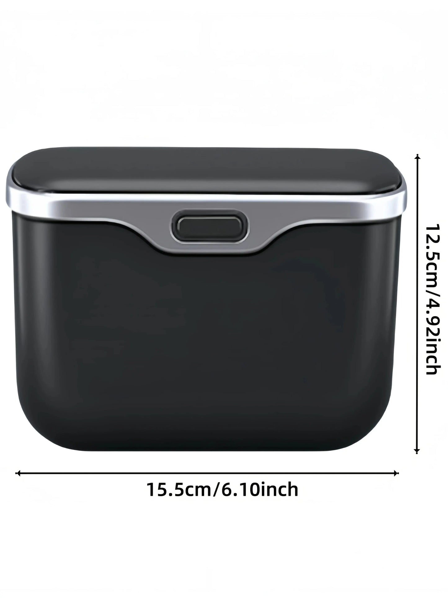 Multifunctional Car Trash Can with Lid Button, Hanging Storage Bin for Wet and Dry Use, Auto Interior Accessories, Organizer Box