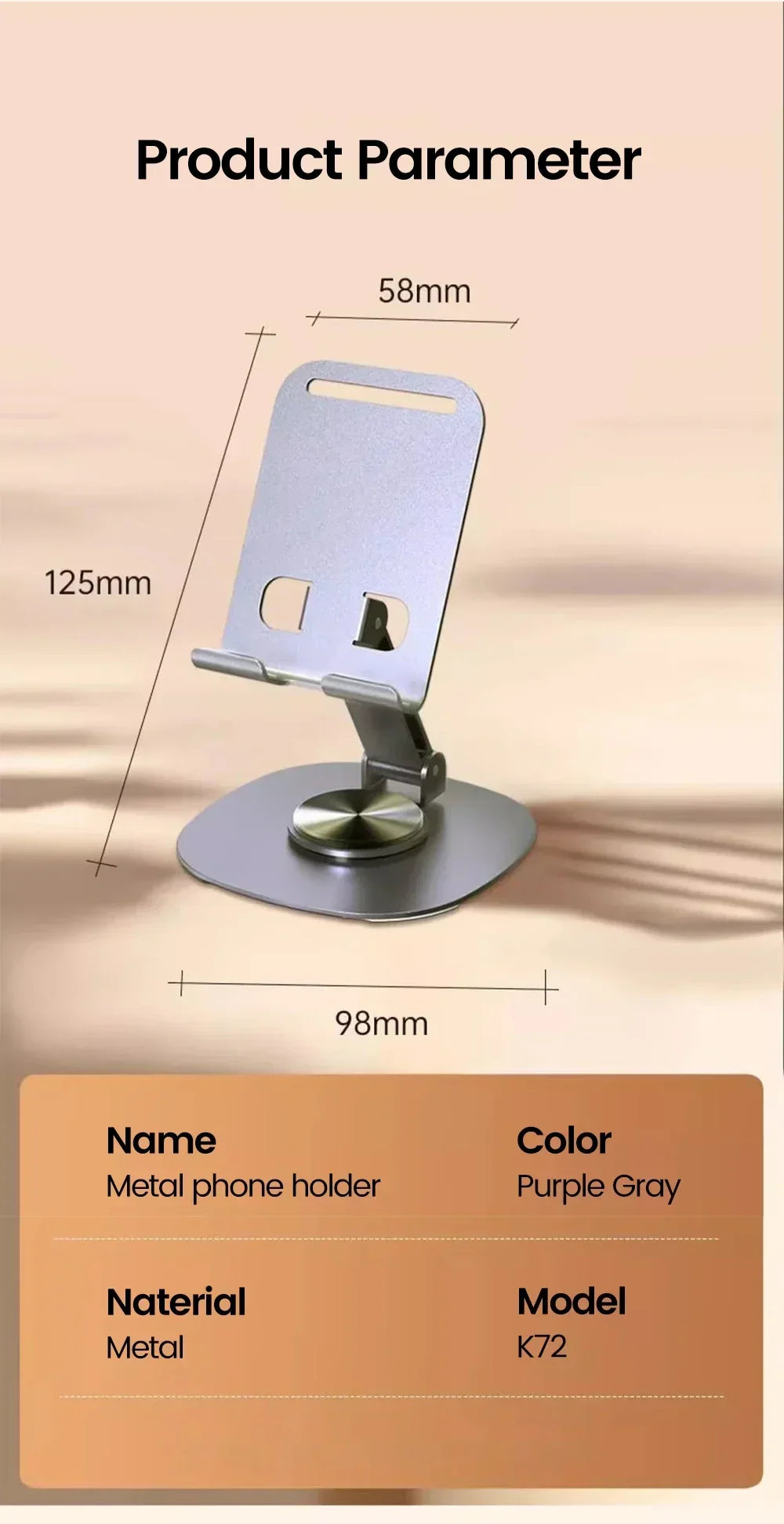 Elough 360° Rotation Portable Tablet Holder For iPad iPhone 15 Xiaomi Folding Lazy Desktop Live Mobile Phone Stand Mount Bracket