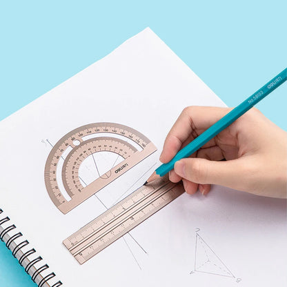 Children Study Aluminium Ruler Set Metal/Plastic/Soft Geometry Maths Drawing Compass Stationery Rulers Mathematical for School