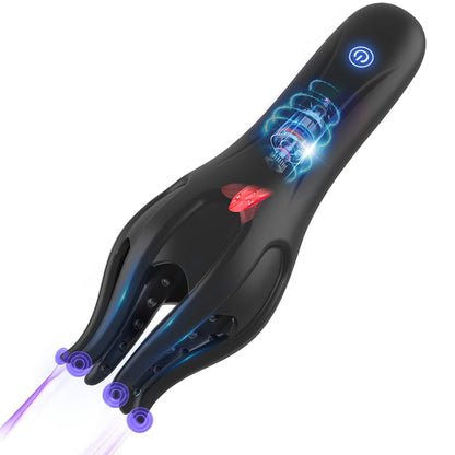 Glans Trainer for Men Powerful Vibrating Penis G Spot Masturbator Soft Fingertip Prolong Endurance Massage Vibrator Erotic Toys