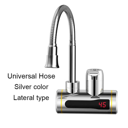 DMWD Tankless Electric Hot Water Heater Universal Hose Faucet Kitchen Instant Heating Tap Water Heater LED Temperature Display
