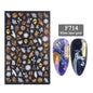 1PCS New Christmas Decorations 2023 New Year Nail Stickers Press on Nails Laser Snowflake Christmas Tree 3D Nail Decal