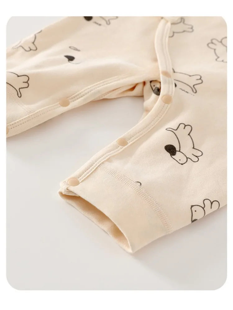 AYNIGIELL Spring Autumn 0-6 Months Baby Jumpsuit Cartoon Pattern Male and Female Infants 100%Cotton Rompers Infant Clothing