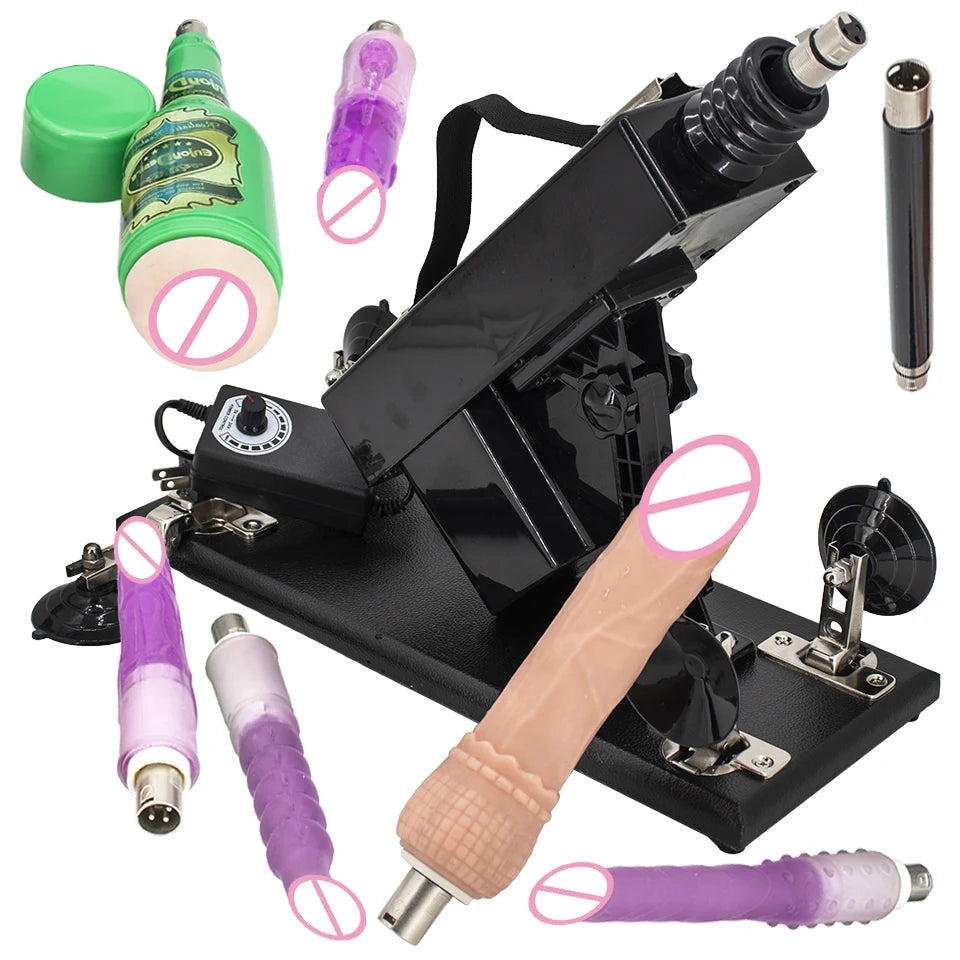 FREDORCH Sex Machines More Attachment Masturbating Pumping Sex Gun Adjustable with Dildo Couples Sex Toy Love Machine for Couple