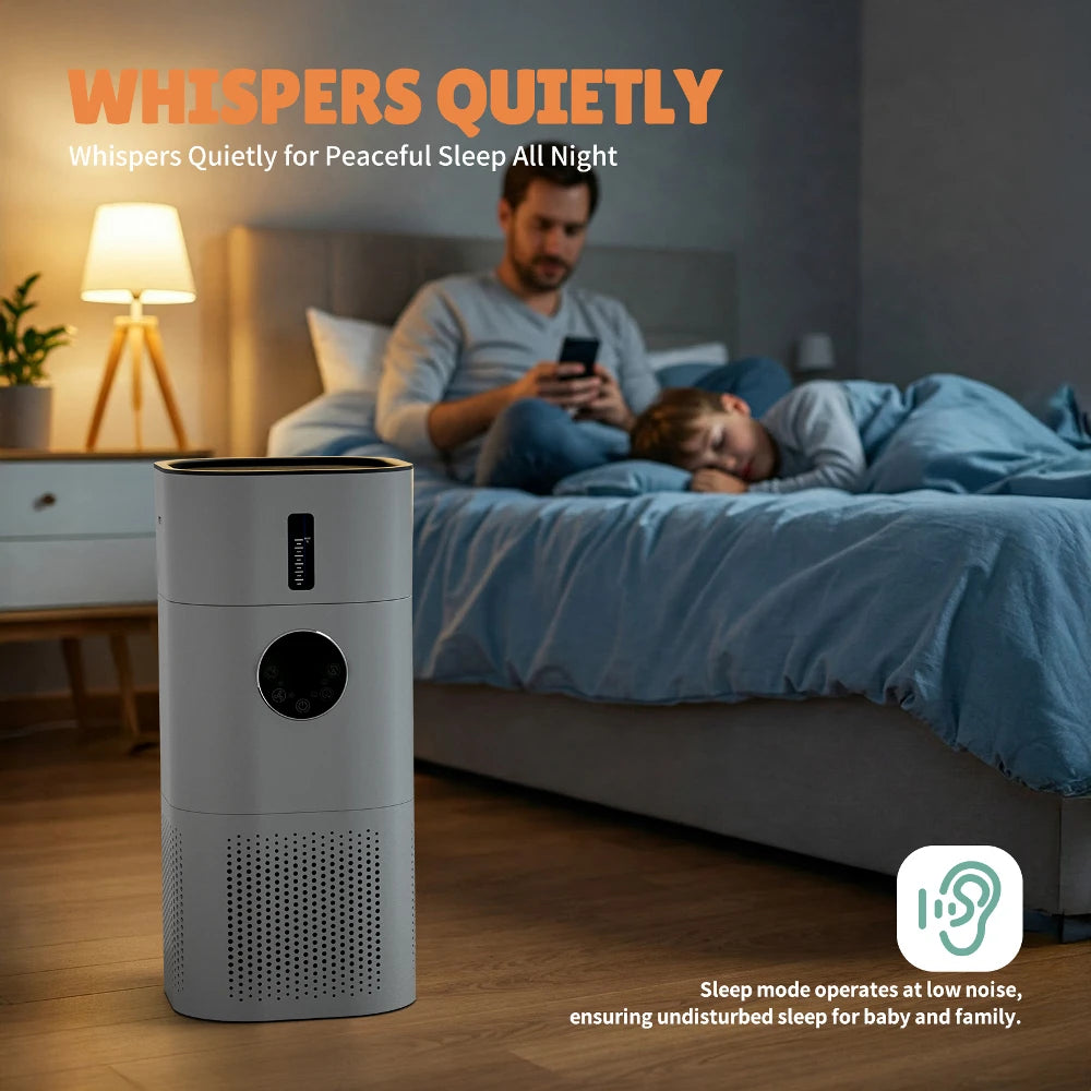 ROUNY 2-in-1 Air Purifier & Humidifier, Multi-Function Appliance, Deodorizing & Fog-Free Humidification, White