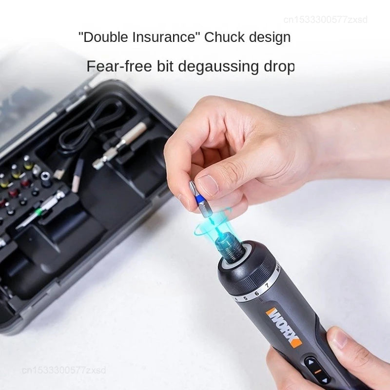Worx 4V Mini Electrical Screwdriver Set WX242 Smart Cordless Electric Screw Driver USB Rechargeable 30 Bit Set Drill Tool