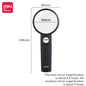 Deli High-Definition Handheld Magnifying Glass Portable Elderly Reading Aid with Dual Mirror for Identification