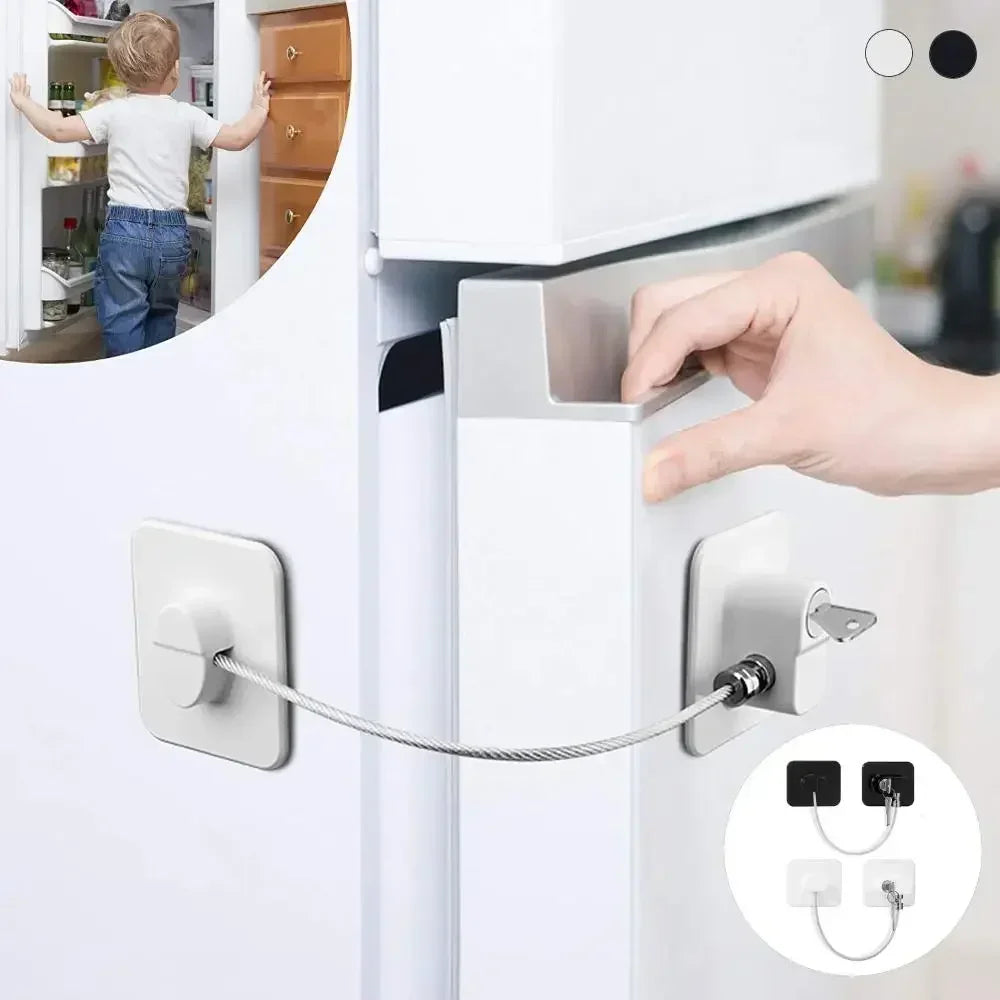 Refrigerator Door Lock, Child Proof Fridge Door Lock for Kitchen Freezer, Cabinets and Drawers, Air Oven Air Fryer, Closets