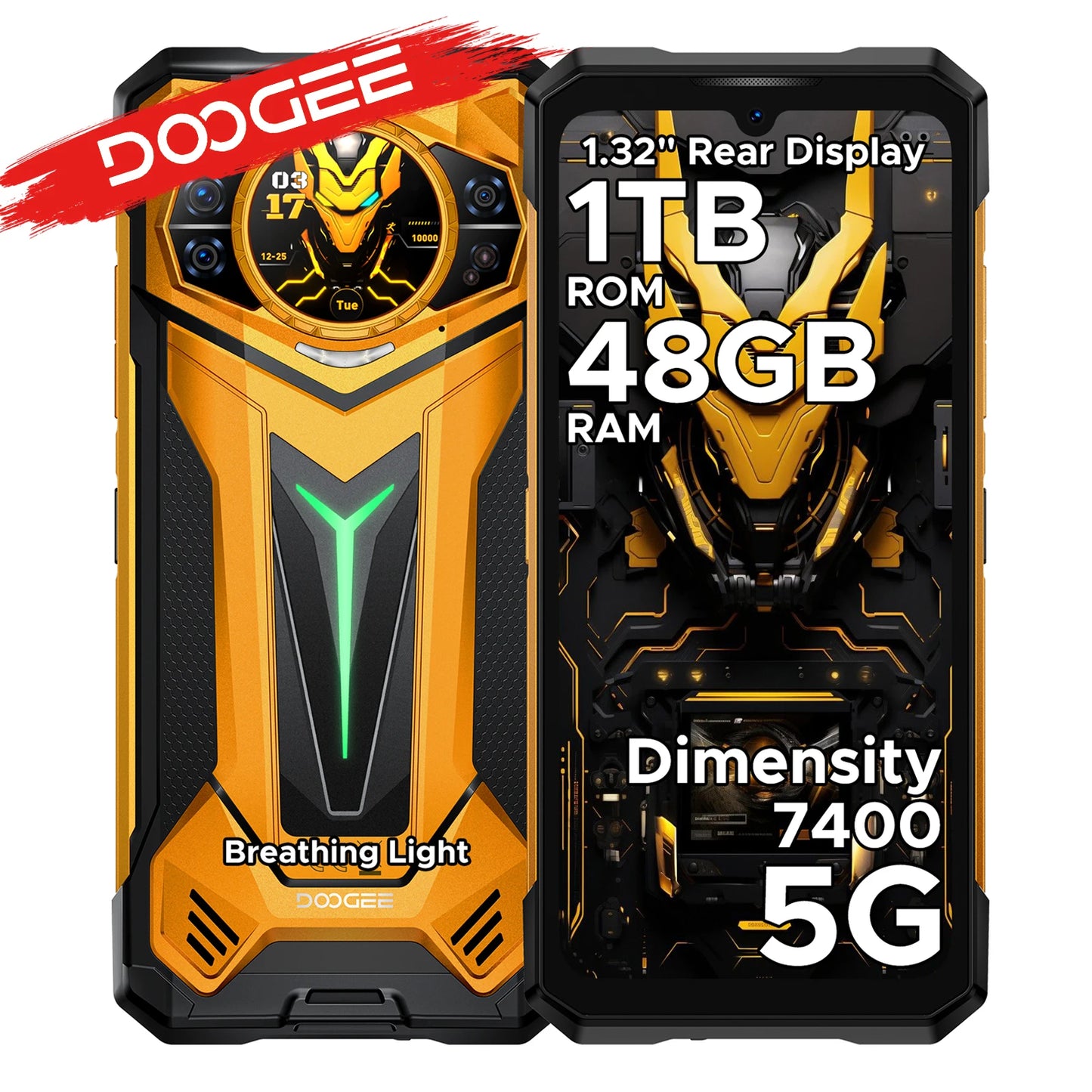 Phone robust DOOGEE S200 Ultra 5G AI 6,72 "Dimensity 7400 48 Go RAM (12 36) 1 To ROM battery 11000 mAh Android 15 NFC Smar