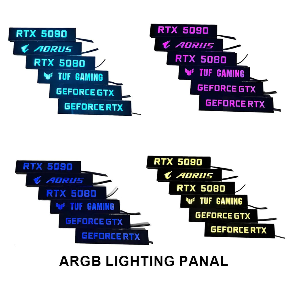 White VGA ARGB Lighting Panel for AORUS GEFORCE GTX ROG TUF Gaming 5060 5070ti 5080 5090 RX9070/9060XT Faith Lamp AURA SYNC