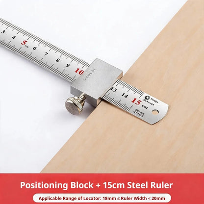 New Protable Accurate positioning Woodworking Tools Carpentry Steel Ruler Positioning Limit Block Measuring Marking Gauge