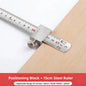 New Protable Accurate positioning Woodworking Tools Carpentry Steel Ruler Positioning Limit Block Measuring Marking Gauge