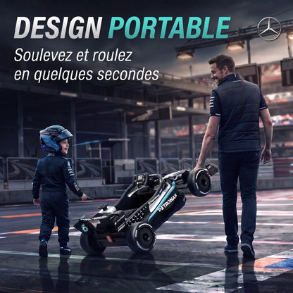 12-valve electric kart for children, electric car delivered with 2 motors, remote control, three-speed electric kart, black